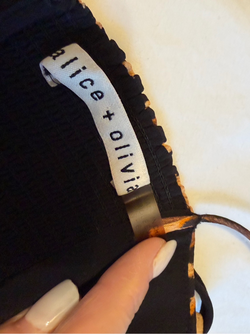 Alice + Olivia Leopard-Print Spaghetti Strap Mini Dress in Tan and Black - Picture 4 of 4